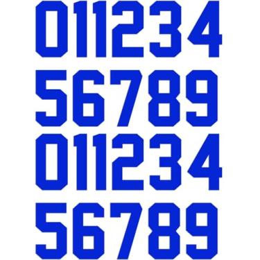 Imagem de SIQUNUO 22 Peças De Camisetas Com Números Transferência Térmica 5" Para Passar A Ferro, 0 9 Uniforme Equipe, Esportivas Basquete, Beisebol E Futebol (Azul)
