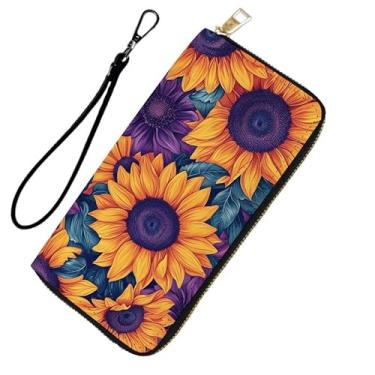 Imagem de DHEEBFWE Carteira de pulso com bloqueio de RFID para mulheres e meninas adolescentes - Bolsa de couro de grande capacidade com alça removível,, Highland Baby Cow, Casual