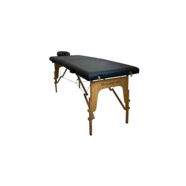 Imagem de Maca Portátil Profissional BK Com Regulagem De Altura e Apoio de Cabeça - 65cm - Preta