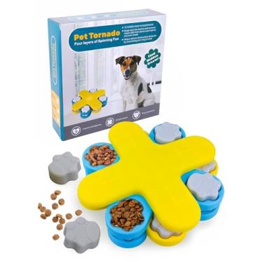 Imagem de PERCELL Brinquedo de comida de cachorro alimentador lento, tornado para animais de estimação, quebra-cabeça de petiscos para animais de estimação