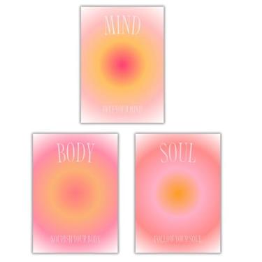 Imagem de Summit Designs Arte de parede de alma do corpo da mente - impressões de meditação de bem-estar 28 x 35 cm sem moldura, decoração de estúdio de ioga, citações espirituais, autocuidado, mindfulness, spa