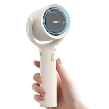 Imagem de Ventilador turbo portátil portátil, operado por bateria, mini ventilador de rotação de 230° com velocidade de vento de 100, visor digital de LED, ventiladores pessoais 3 em 1, presentes para mulheres