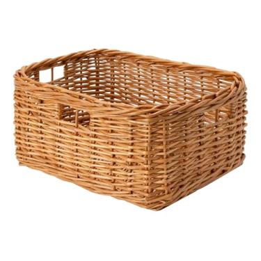 Imagem de GRANNY SAYS Cesta retangular de vime, cestas decorativas para armazenamento, organizador de cesta de armazenamento tecido à mão, cesta de armazenamento de vime natural para organizar