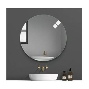 Imagem de Espelho De Parede Redondo Lapidado Decorativo Para Quarto, Sala, Banheiro, Escritório - 60CM(60CM-1 UNIDADE)