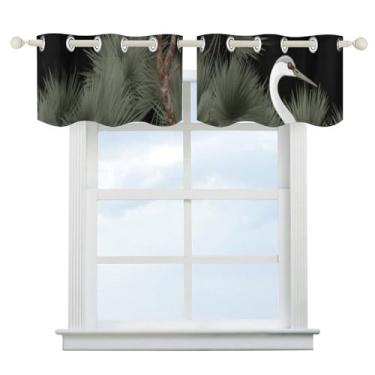 Imagem de Cortina blackout japonesa de guindaste e pinheiro escurecimento de quarto, cortinas de janela curta, isolamento térmico, para cozinha, sala de jantar, quarto, 2 painéis 132 x 46 cm