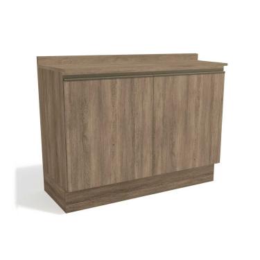 Imagem de Gabinete p/ Pia Cozinha Balcão c/ Tampo Maxxi G745 c/ 2 Portas 120cm Nogal/Nogal - Kappesberg