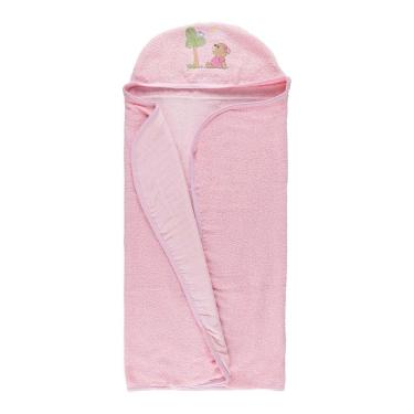 Imagem de Toalha Para Bebes Com Fralda Macia e Capuz Bordado 70cm x 90cm 100% Algodão Gramatura 340g/m