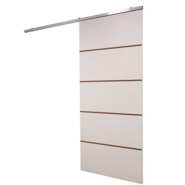 Imagem de Porta De Correr Branco Prime Frisada Kit Alumínio F03 - 210x70 - Vanin