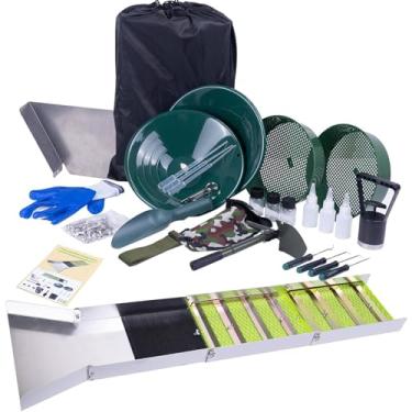 Imagem de Jiawu Kit de Prospecção de Ouro com Caixa de Comporta Dobrável de Liga de Alumínio de Luxo de 50 pol., Kit de Mineração de Ouro, Portátil, para Exploração de Rios e Córregos
