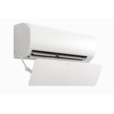 Imagem de Defletor de Ar Condicionado 90cm x 27cm, Transparente, Ajustável e Antivento - Anti-Jato Direto para Uso Residencial e Comercial
