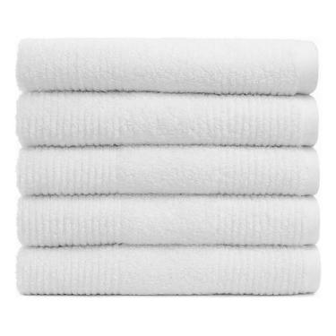 Imagem de Kit 5 Toalha de Rosto Branca Grossa Grande 46x80 cm 100% Algodão Felpu