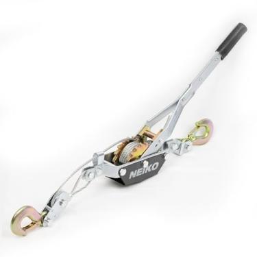 Imagem de NEIKO 02252A Guincho Acompanhante, Capacidade de tração de 2 toneladas (1,814 kg), 2 ganchos, cabo de alimentação resistente com engrenagens duplas, cabo de guincho manual, extrator de guincho