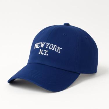 Imagem de Boné NY New York Retro Masculino Aba Curva, Azul