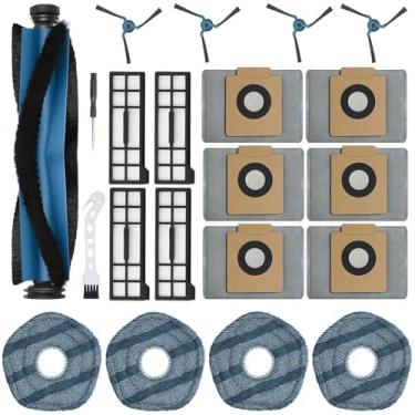 Imagem de BUXEBUX Kit de peças de reposição X10 Pro Omni 21 peças para acessórios de aspirador de pó Eufy X10 Pro Omni Robot, 1 escova de rolo principal, 6 sacos de pó, 4 escovas laterais, 4 filtros Hepa, 4