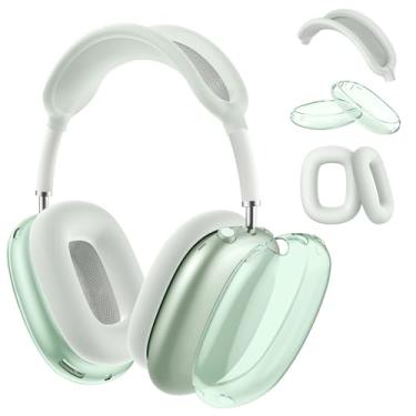 Imagem de Capa compatível com Apple AirPods Max, TPU transparente e macio, antiarranhões, capa para fone de ouvido/capa para fones de ouvido AirPods Max, verde