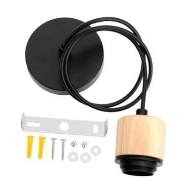 Imagem de KiBcsLic Cordão de luz pendente E27 para luminária pendente, cordão de luz suspenso para casa, Madeira Preta