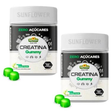 Imagem de Kit 2 Creatina Gummy Sunflower 60 Gomas Maçã Verde