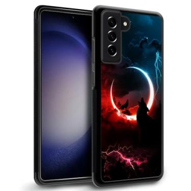 Imagem de Pinsheng Capa compatível com Samsung Galaxy S23 FE, Lightning Wolf Galaxy S23 FE Capas para meninos, capa protetora antiderrapante com moldura de borracha de silicone totalmente macia compatível com