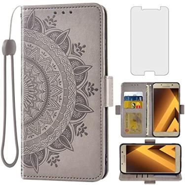 Imagem de Asuwish Capa carteira compatível com Samsung Galaxy A5 2017, protetor de tela de vidro temperado, suporte para cartão de crédito, alça de pulso, suporte para celular para Glaxay 5A Gaxaly SM-A520W