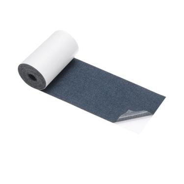Imagem de Rebower Remendos de passar a ferro, remendo de reparo de tecido jeans para reparo de roupas, jaqueta, bolsa, guarda-sol, sofás, tendas, espreguiçadeiras, 7 x 152 cm, azul escuro
