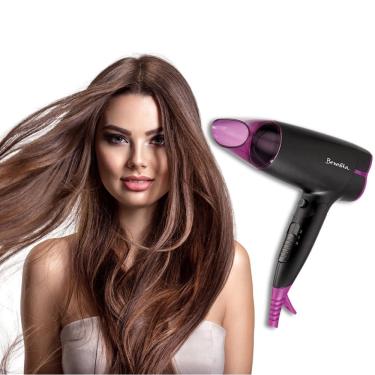 Imagem de Secador de Cabelo Dobrável Tecnologia Iônica Anti-Frizz Ar Quente e Frio 2 Velocidades