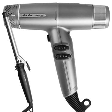 Imagem de Kit Secador iQ Lite Cinza e Modelador Salon Curl 19mm