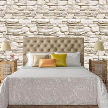 Imagem de Papel De Parede Adesivo Pedra Canjiquinha Rustica Lavável Cozinha 3 Metros