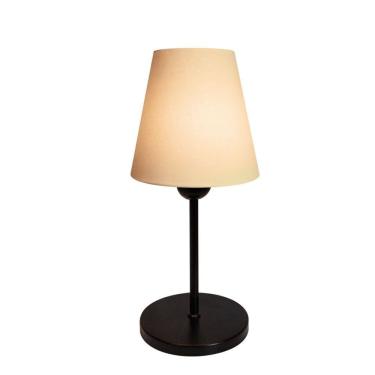 Imagem de Abajur de Mesa Md-2005 Base Aluminio Preto Cúpula em Tecido Cone Algodão Crú - Bivolt