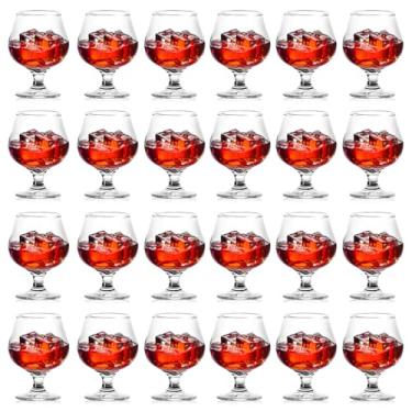 Imagem de ninesung Copos para beber Brandy Bourbon Whiskey Cognac Scotch, excelente copo de cristal sem chumbo para coquetel, pode ser lavado na lava-louças, 326 g (conjunto de 24)