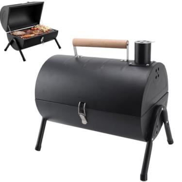 Imagem de Churrasqueira Portátil Bafo com Grelha Dupla Face, Chaminé, para Camping e Jardim