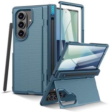 Imagem de VEGO Capa para Z Fold 7 com suporte para caneta S [proteção de dobradiça][protetor de tela][suporte invisível] com capa completa texturizada antiderrapante à prova de choque para Samsung Galaxy Z Fold
