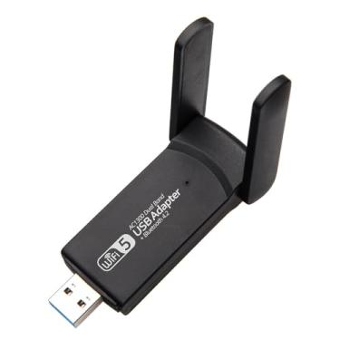 Imagem de Adaptador WiFi USB Dual Band AC1300, 2.4GHz e 5GHz, 1300Mbps, Antena Dupla, Preto