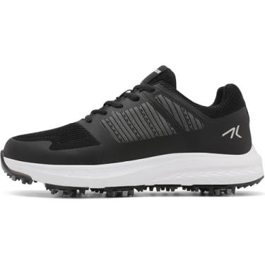 Imagem de DARIBOM Sapatos De Golfe Masculinos Com Suporte Arco Em Malha Respirável E Pontas, Tamanho 7,5-12 (Preto, 46)