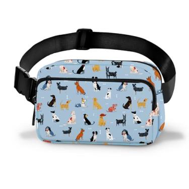 Imagem de Pochete feminina casual, bolsa de cinto, moderna, fácil de guardar, com alça ajustável, viagem, caminhada, corrida, caminhada, Azul, Medium, Casual