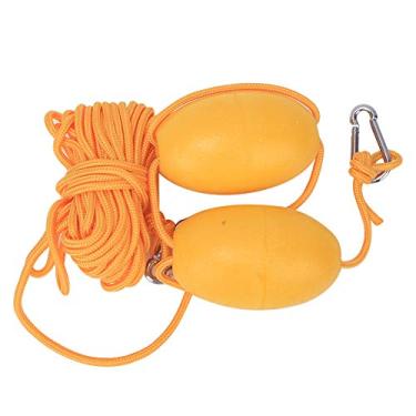 Imagem de Bola flutuante de caiaque munefe, bóia de caiaque com gancho, corda de trela de caiaque com bóia para pescar de âncoras de deriva (Doppelkugel gelbes Seilset)
