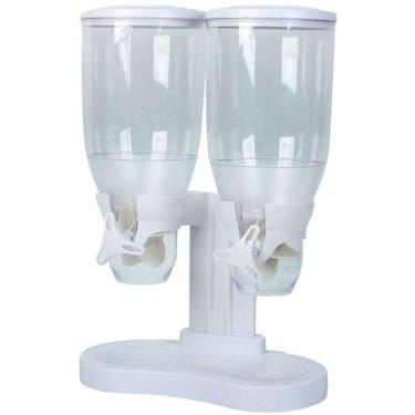 Imagem de Dispenser De Cereais Duplo Em Acrilico Porta Mantimentos Alimentos E Graos De Mesa E Bancada Luxo