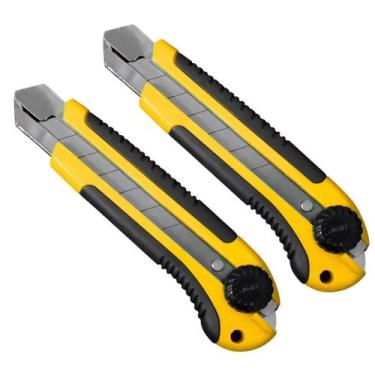 Imagem de Estilete Profissional 25Mm Com Trava Giratória E Lâmina 2 Un - Fertak