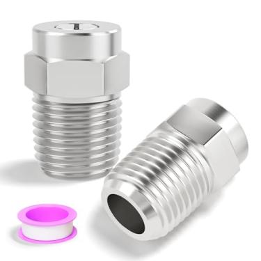 Imagem de BOGERDACK 2 peças 4000 PSI pontas de limpeza de superfície de 40 graus, spray rosqueado macho NPT de 1/4 polegada, orifício de 2,5, para pistola de água, lavadora de pressão, vassoura de água