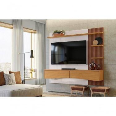 Imagem de Painel P- Tvs Até 65 Europa Off White Perolizado-tauari Ripado - Lukaliam