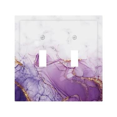 Imagem de Mármore Ametista Violeta Roxa 1 Gang Sem Dispositivo Tomada Placa de Parede Luz em Branco Interruptor Placa Elétrica Decorativa Decoração de Quarto