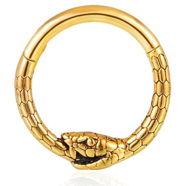 Imagem de Vankula Anel de septo de 16G/8 mm, hipoalergênico, segmento de nariz, brincos de cartilagem, piercing corporal, para DaithTragus Rook, homens e mulheres, 1.2mm(16G)*8mm, Metal, Sem Pedra Preciosa