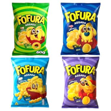 Imagem de Kit 60 Salgadinhos Fofura Sabores Diversos Lanche Escola 60g