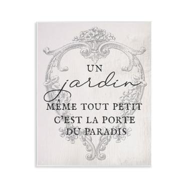 Imagem de Stupell Industries Frase francesa com borda vintage placa de parede design de arte por Lil' Rue, 14 x 11