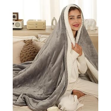 Imagem de ESTINGO Cobertor elétrico aquecido, cobertor aquecido com 5 níveis de aquecimento e desligamento automático de 4 horas, cobertor de aquecimento sherpa macio super aconchegante com aquecimento rápido