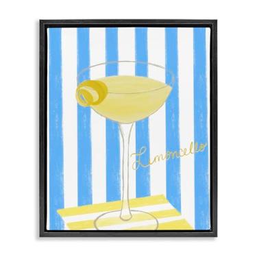 Imagem de Stupell Industries Limoncello Citrus Drink Preto Emoldurado Tela Flutuante Design de Arte de Parede por EMILY NAVAS, 30 x 25