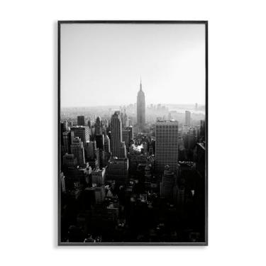 Imagem de Stupell Industries Empire Building em monocromático preto emoldurado giclée design de arte por Aledanda, 18 x 12