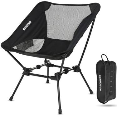 Imagem de Cadeira de acampamento MARCHWAY Ultralight Dobrável Portátil Preta