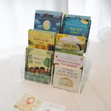 Imagem de Lavenix Estante infantil pequena, prateleira de livros transparente portátil para crianças e crianças pequenas no berçário, quarto do bebê, sala de jogos