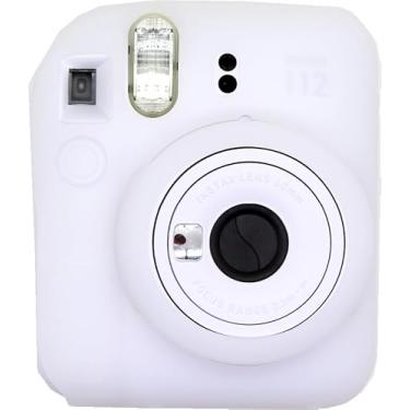 Imagem de BMAOLLONGB Capa para câmera Mini 12, capa de borracha fina e leve de silicone para Fujifilm Instax Mini 12 (branco transparente, liso)