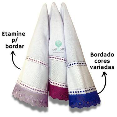 Imagem de Pano De Prato Pé De Galinha ETAMINE  Kit 10 pçs - PÈ DE G